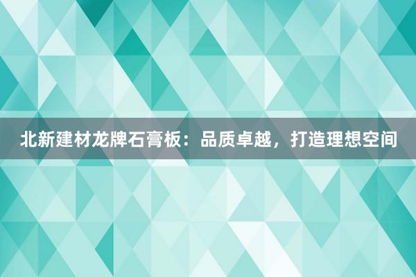 北新建材龙牌石膏板：品质卓越，打造理想空间